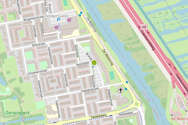 Ambulance-melding op Brandaris, Zaandam op 19 juli, kaart-overzicht