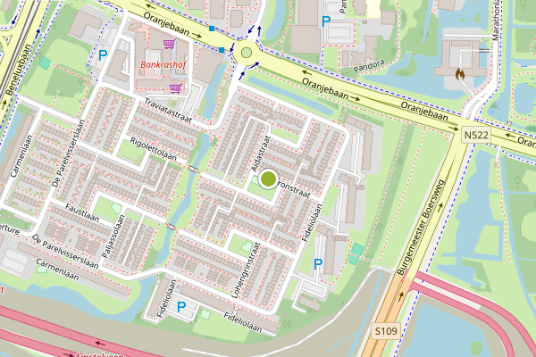 Ambulance-melding op Oberonstraat, Amstelveen op 19 juli, kaart-overzicht