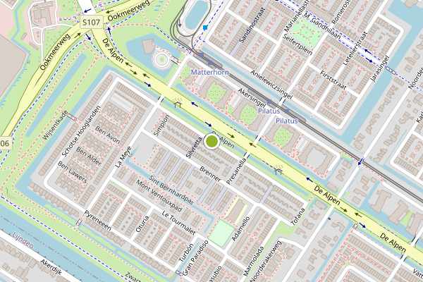 Ambulance-melding op Ortler, Amsterdam op 10 mei, kaart-overzicht