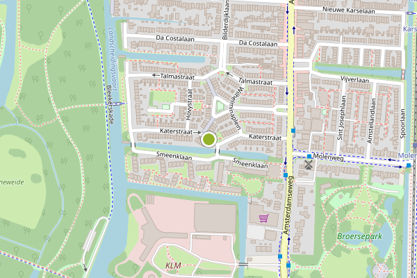 Ambulance-melding op Katerstraat, Amstelveen op 19 juli, kaart-overzicht