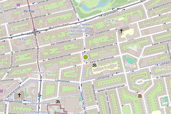 Ambulance-melding op Van der Helstplein, Amsterdam op 10 mei, kaart-overzicht