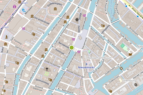 Ambulance-melding op Nieuwmarkt, Amsterdam op 10 mei, kaart-overzicht