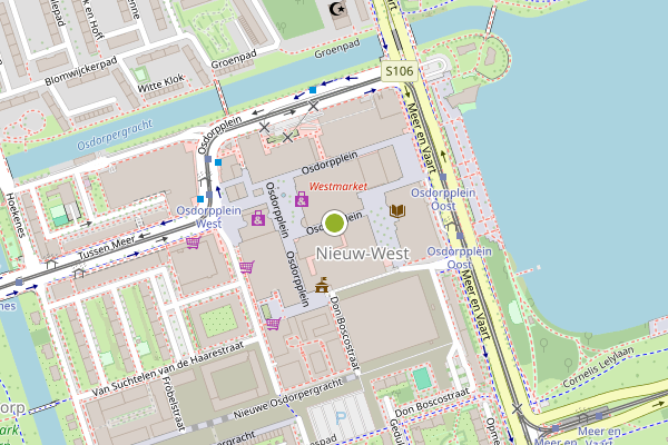 Ambulance-melding op Osdorpplein, Amsterdam op 10 mei, kaart-overzicht
