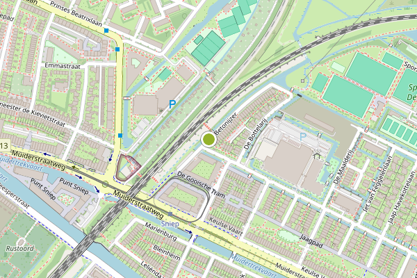 Ambulance-melding op Het Betonijzer, Diemen op 19 juli, kaart-overzicht