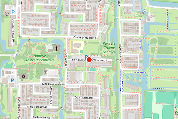 Brandweer-melding op Den Bloeyenden Wijngaerdt, Amstelveen op 19 juli, kaart-overzicht