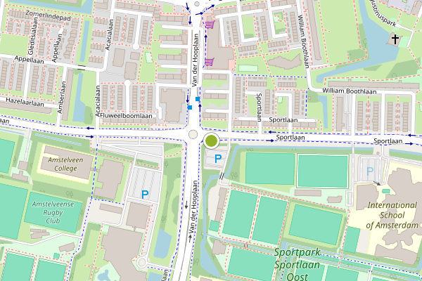 Ambulance-melding op Sportlaan, Amstelveen op 19 juli, kaart-overzicht