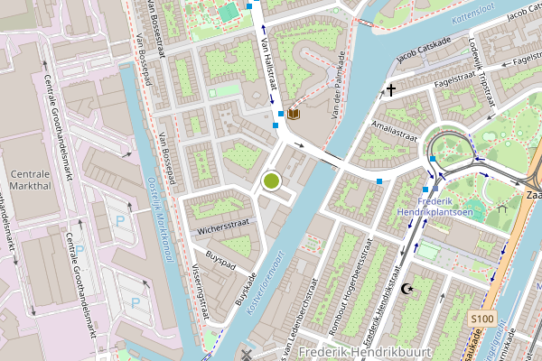 Ambulance-melding op Donker Curtiusstraat, Amsterdam op 19 juli, kaart-overzicht