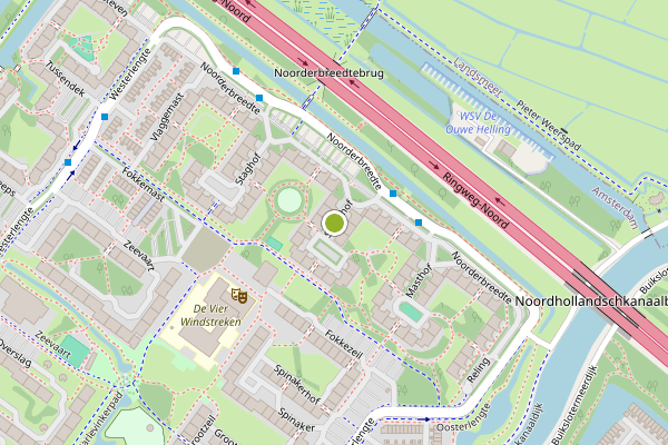 Ambulance-melding op Stenghof, Amsterdam op 19 juli, kaart-overzicht