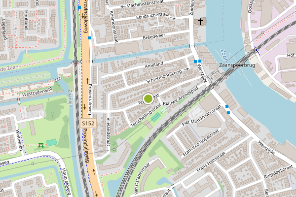 Ambulance-melding op Texelstraat, Zaandam op 19 juli, kaart-overzicht