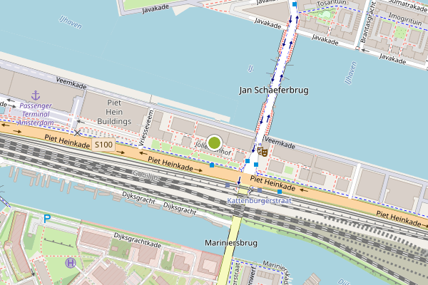 Ambulance-melding op Jollemanhof, Amsterdam op 19 juli, kaart-overzicht