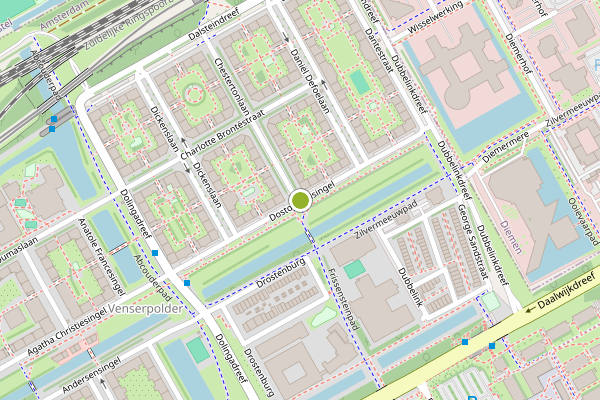 Ambulance-melding op Dostojevskisingel, Amsterdam op 19 juli, kaart-overzicht