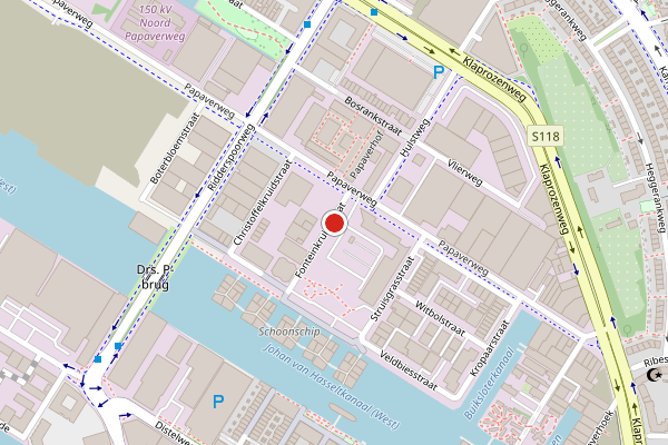 Brandweer-melding op Fonteinkruidstraat, Amsterdam op 19 juli, kaart-overzicht