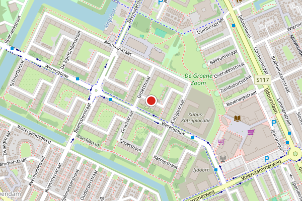 Brandweer-melding op Groetstraat, Amsterdam op 19 juli, kaart-overzicht