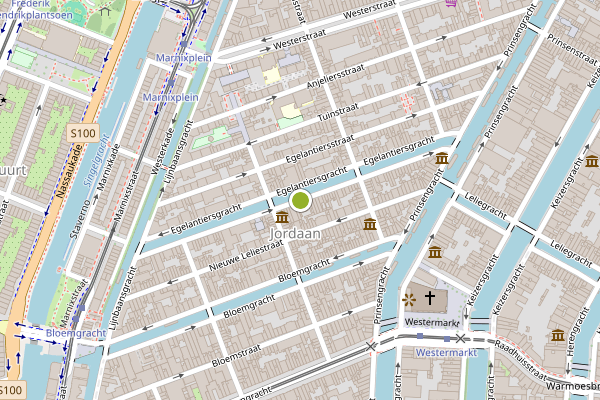 Ambulance-melding op Egelantiersgracht, Amsterdam op 19 juli, kaart-overzicht