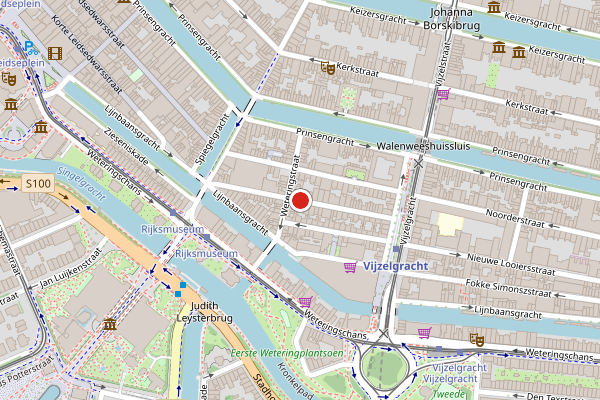 Brandweer-melding op Tweede Weteringdwarsstraat, Amsterdam op 19 juli, kaart-overzicht