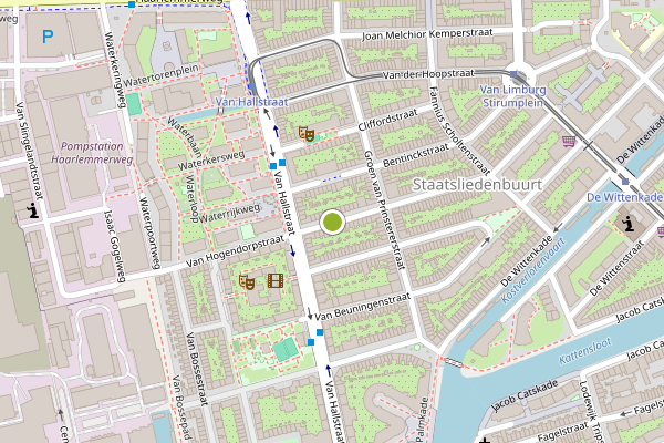 Ambulance-melding op Van Hogendorpstraat, Amsterdam op 19 juli, kaart-overzicht