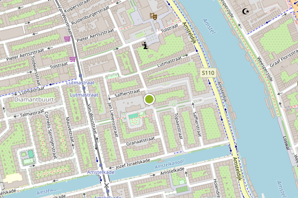 Ambulance-melding op Diamantstraat, Amsterdam op 19 juli, kaart-overzicht