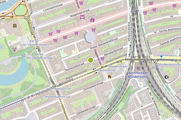 Ambulance-melding op Reinwardtstraat, Amsterdam op 19 juli, kaart-overzicht