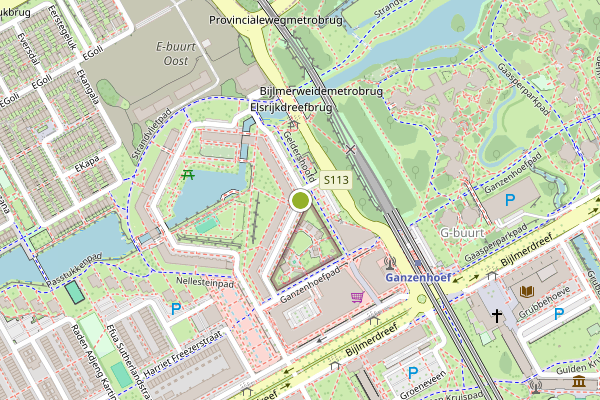 Ambulance-melding op Geldershoofd, Amsterdam op 19 juli, kaart-overzicht