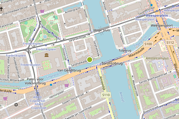 Ambulance-melding op Sarphatikade, Amsterdam op 19 juli, kaart-overzicht