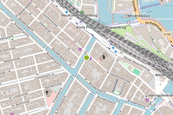 Ambulance-melding op Korte Prinsengracht, Amsterdam op 19 juli, kaart-overzicht