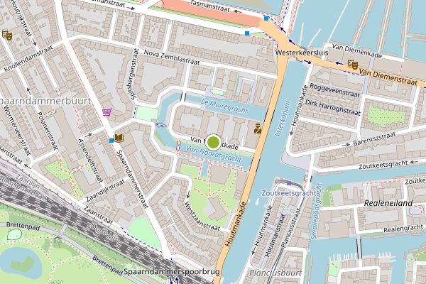 Ambulance-melding op Van Noordtkade, Amsterdam op 20 juli, kaart-overzicht