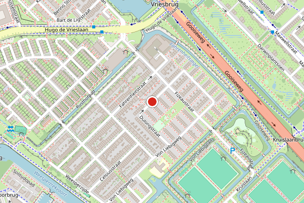 Brandweer-melding op Dulongstraat, Amsterdam op 20 juli, kaart-overzicht