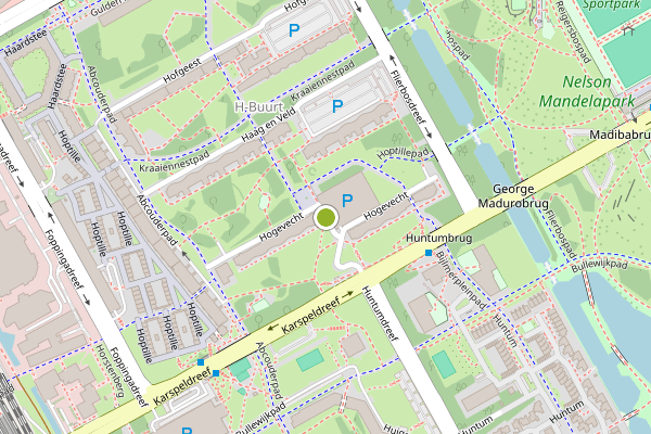 Ambulance-melding op Hogevecht, Amsterdam op 20 juli, kaart-overzicht