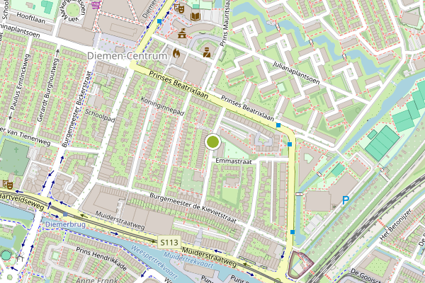 Ambulance-melding op Prinses Marijkestraat, Diemen op 20 juli, kaart-overzicht