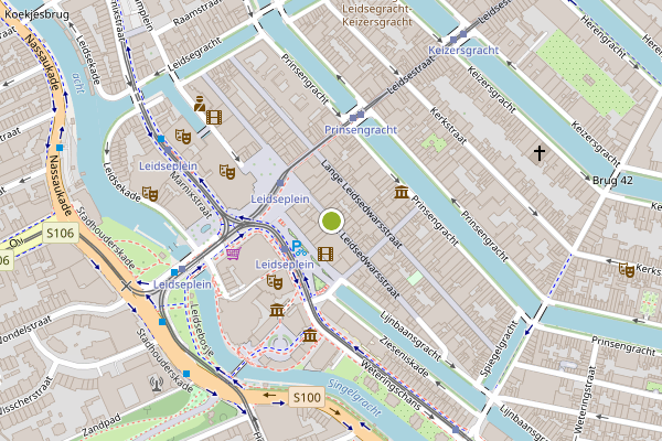 Ambulance-melding op Korte Leidsedwarsstraat, Amsterdam op 20 juli, kaart-overzicht