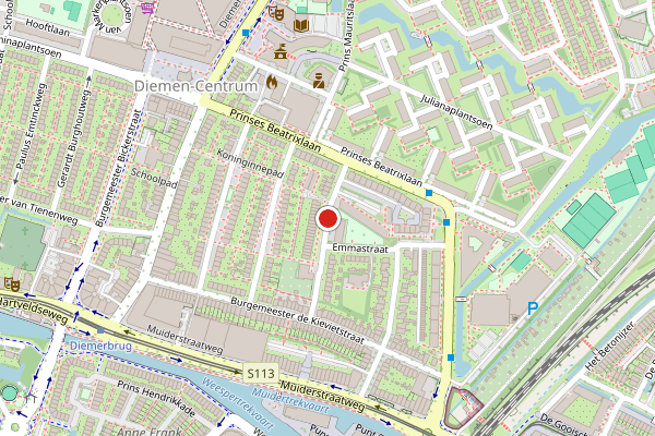 Brandweer-melding op Prinses Marijkestraat, Diemen op 20 juli, kaart-overzicht