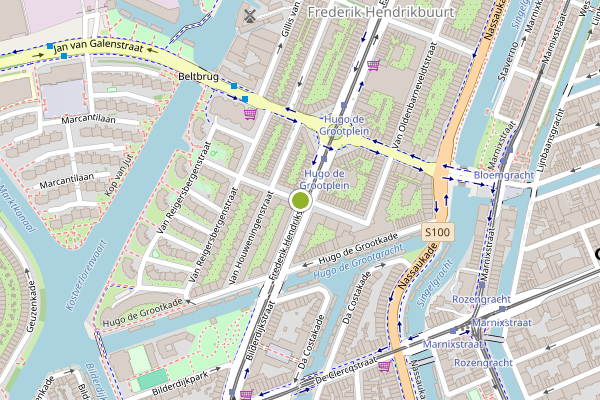Ambulance-melding op Derde Hugo de Grootstraat, Amsterdam op 20 juli, kaart-overzicht