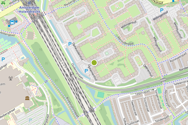 Ambulance-melding op Ophemerthof, Amsterdam op 20 juli, kaart-overzicht