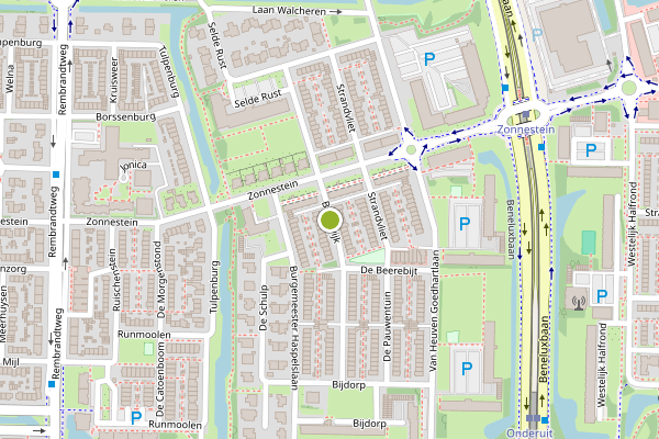 Ambulance-melding op Brantwijk, Amstelveen op 20 juli, kaart-overzicht