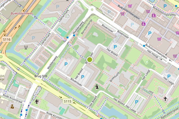 Ambulance-melding op Benedenlangs, Amsterdam op 20 juli, kaart-overzicht