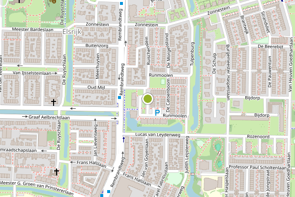 Ambulance-melding op Runmoolen, Amstelveen op 20 juli, kaart-overzicht