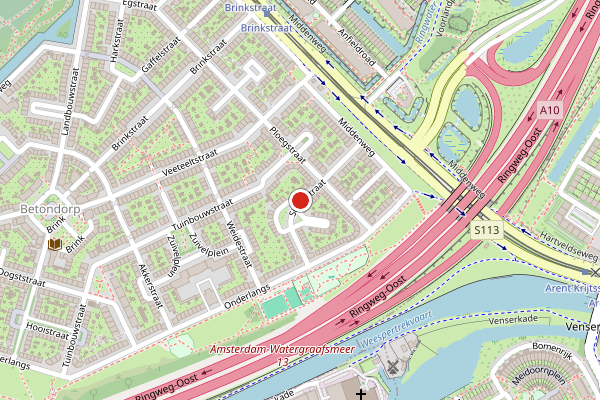 Brandweer-melding op Sikkelstraat, Amsterdam op 20 juli, kaart-overzicht