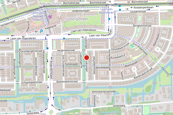 Brandweer-melding op Luiksingel, Amsterdam op 20 juli, kaart-overzicht