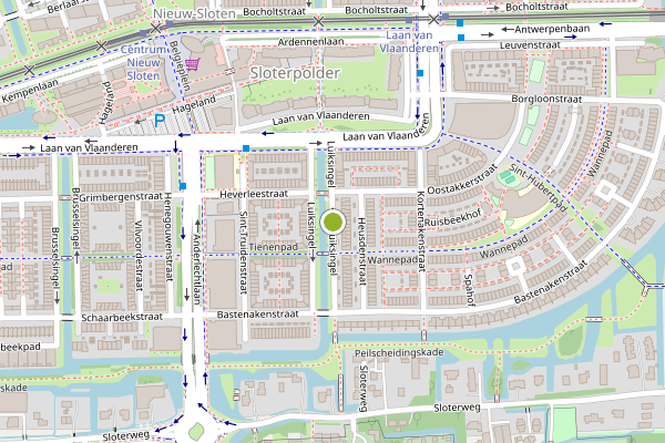 Ambulance-melding op Luiksingel, Amsterdam op 20 juli, kaart-overzicht
