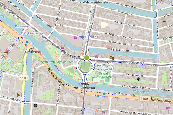 Ambulance-melding op Weteringschans, Amsterdam op 20 juli, kaart-overzicht