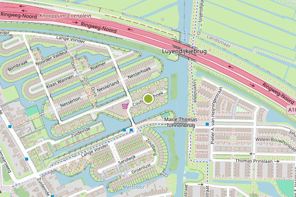 Ambulance-melding op Couhornerhoek, Amsterdam op 20 juli, kaart-overzicht