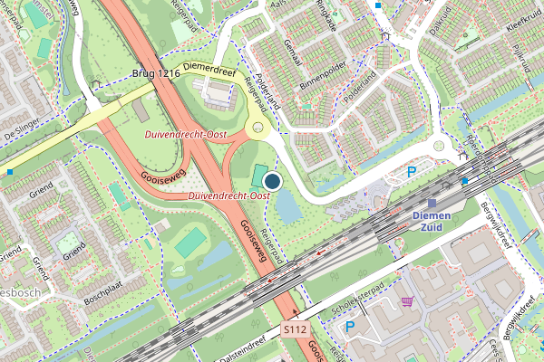 Politie-melding op Reigerpad, Diemen op 20 juli, kaart-overzicht