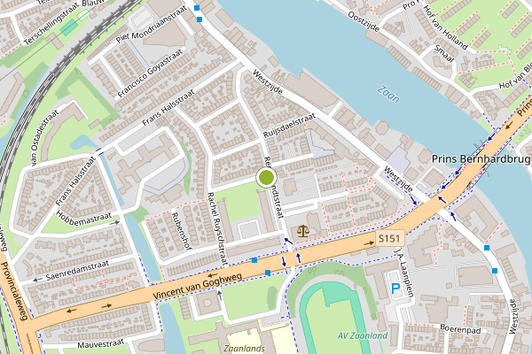 Ambulance-melding op Rembrandtstraat, Zaandam op 21 juli, kaart-overzicht