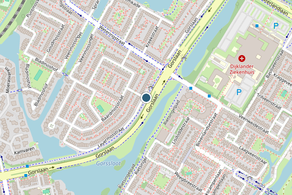 Politie-melding op Gorslaan, Purmerend op 21 juli, kaart-overzicht