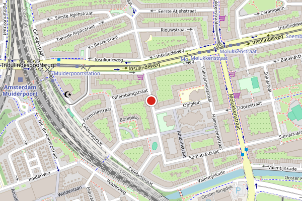 Brandweer-melding op Sumatrastraat, Amsterdam op 11 mei, kaart-overzicht