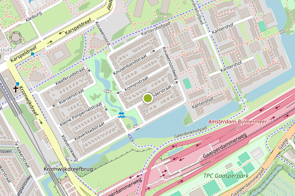 Ambulance-melding op Korianderstraat, Amsterdam op 21 juli, kaart-overzicht