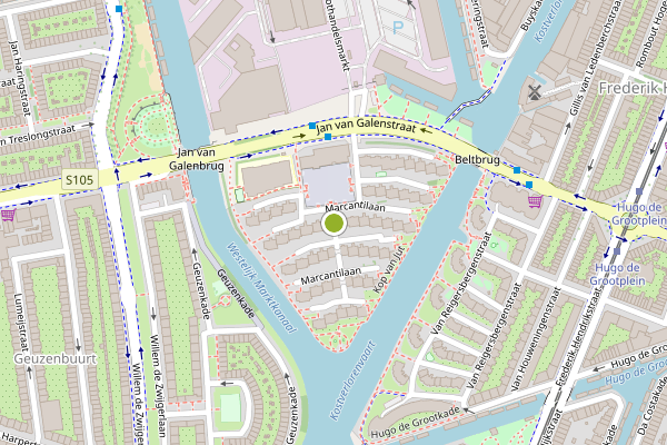 Ambulance-melding op Marcantilaan, Amsterdam op 21 juli, kaart-overzicht