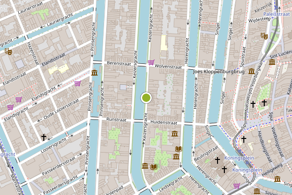Ambulance-melding op Keizersgracht, Amsterdam op 21 juli, kaart-overzicht