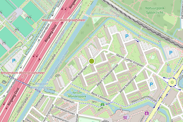 Ambulance-melding op Tobias Asserlaan, Diemen op 21 juli, kaart-overzicht