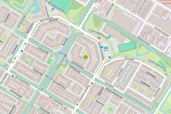 Ambulance-melding op Korenstraat, Purmerend op 21 juli, kaart-overzicht